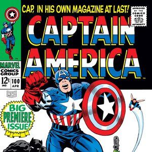 Captain America 100 Comic Cover silk canvas Fabric Poster (36" x 24")